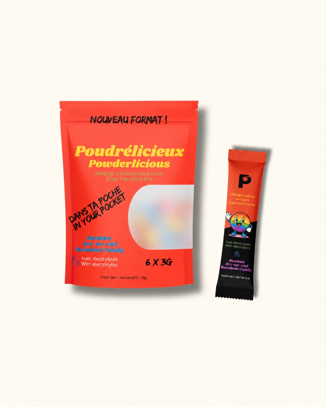 Rainbow candy | Sugar-free drink mix | Single serving size