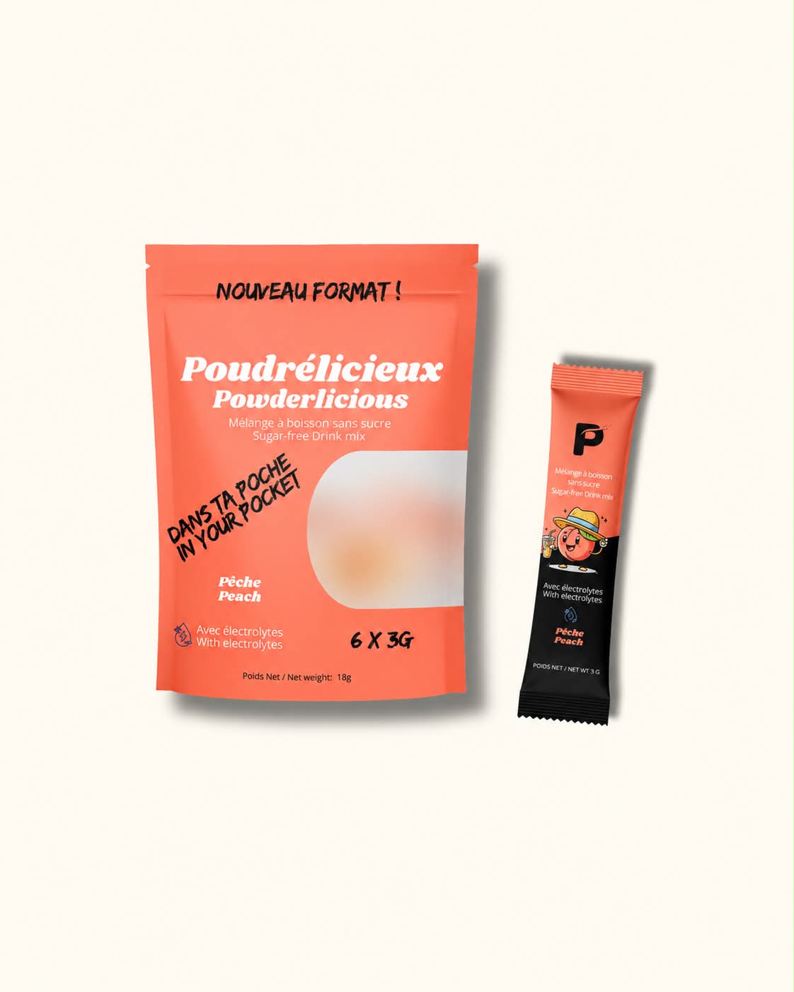 Peach | Sugar-free drink mix | Single-serve size