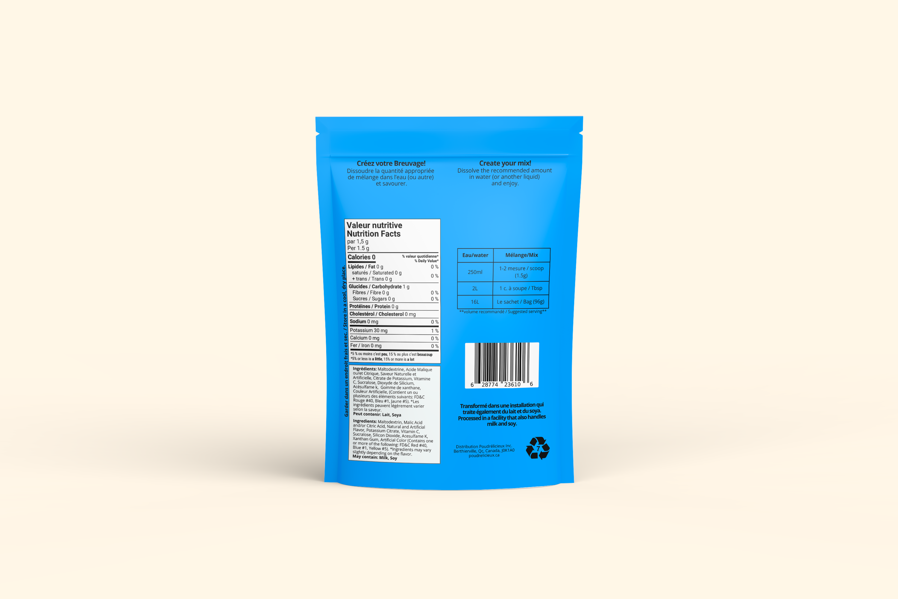 Blue Blast | Mélange à boisson sans sucre | 64 portions