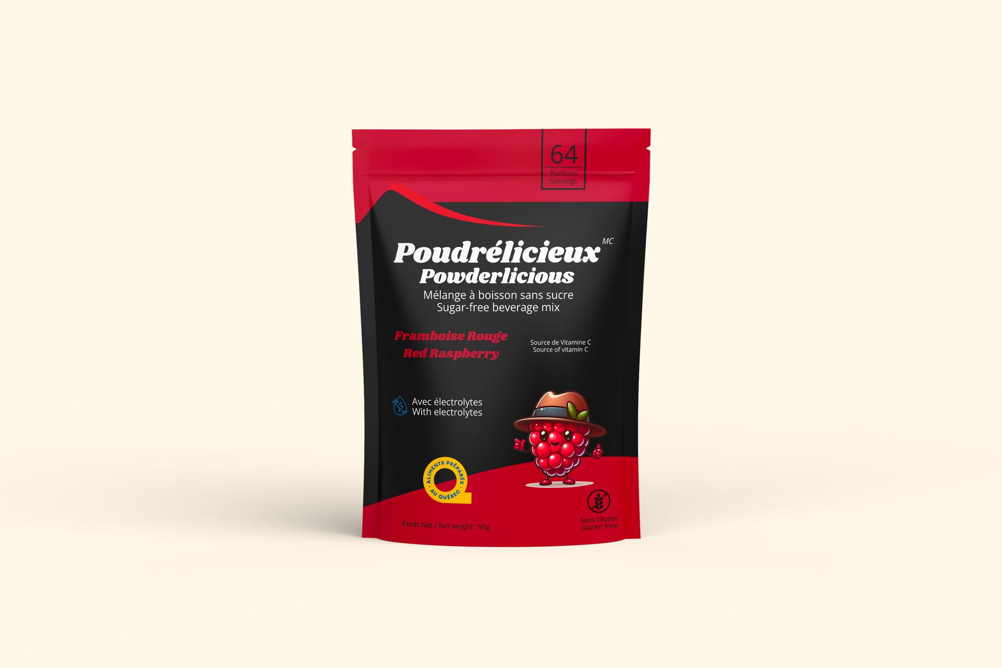 Framboise Rouge | Mélange à boisson sans sucre | 64 portions