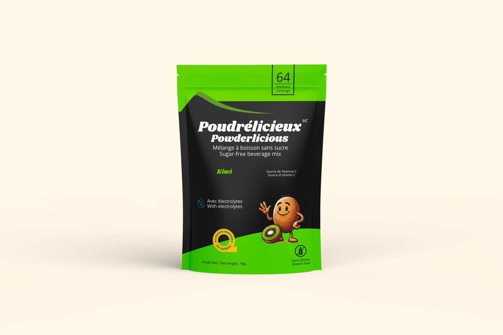 Kiwi | Mélange à boisson sans sucre | 64 portions