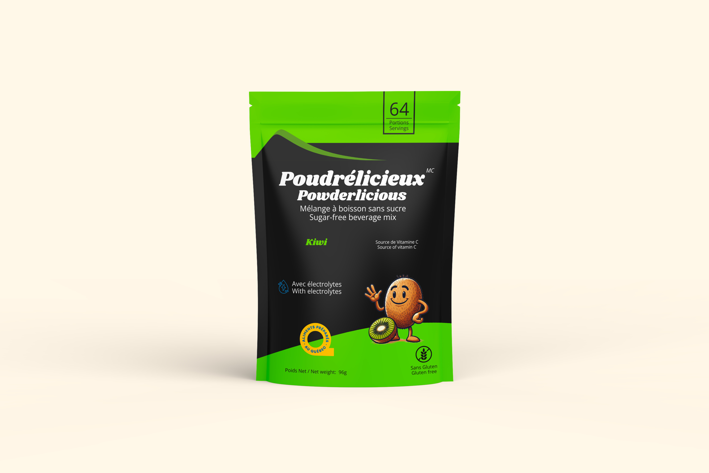 Kiwi | Mélange à boisson sans sucre | 64 portions