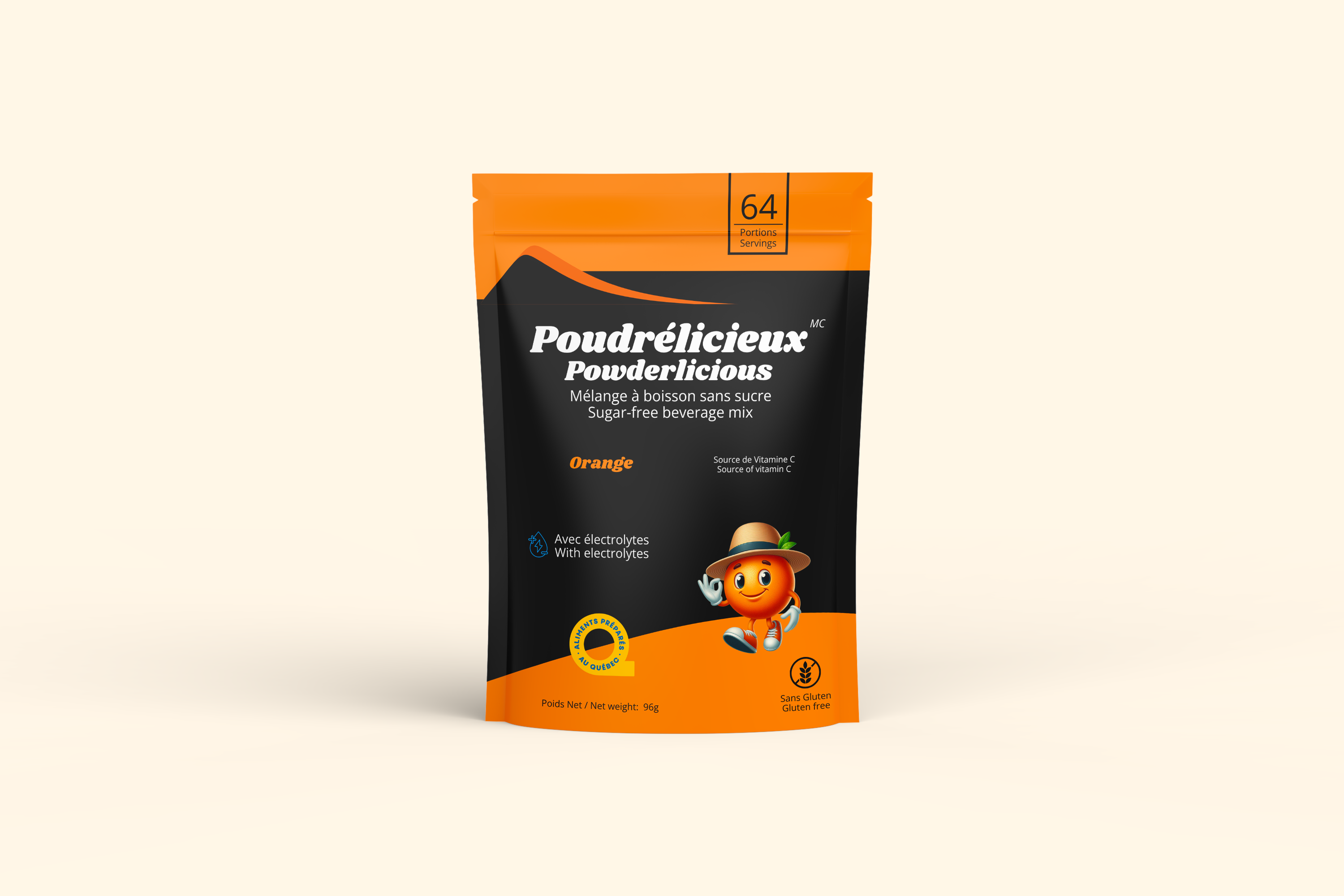 Orange | Mélange à boisson sans sucre | 64 portions